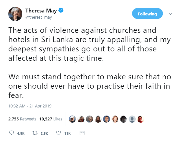 The prime minister condemned the religiously motivated attacks