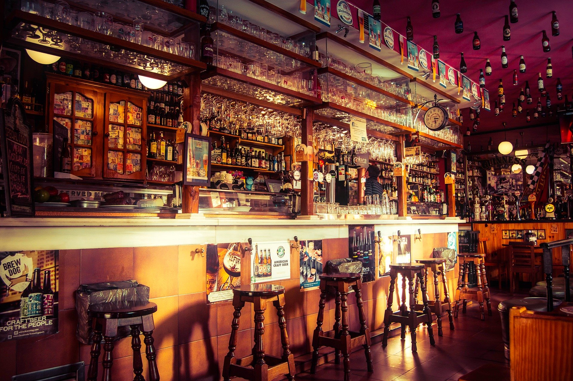 A bar in a pub