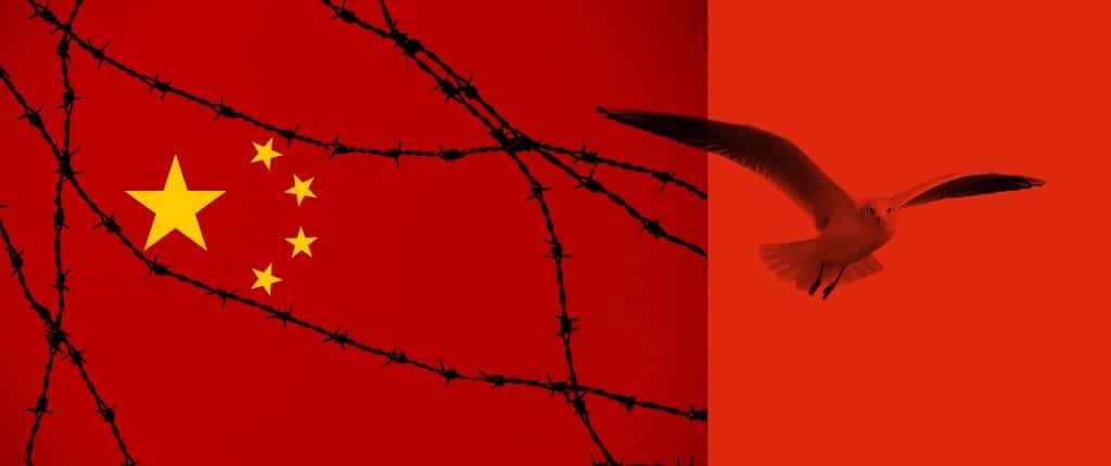 Chinese Flag Barbed Wire